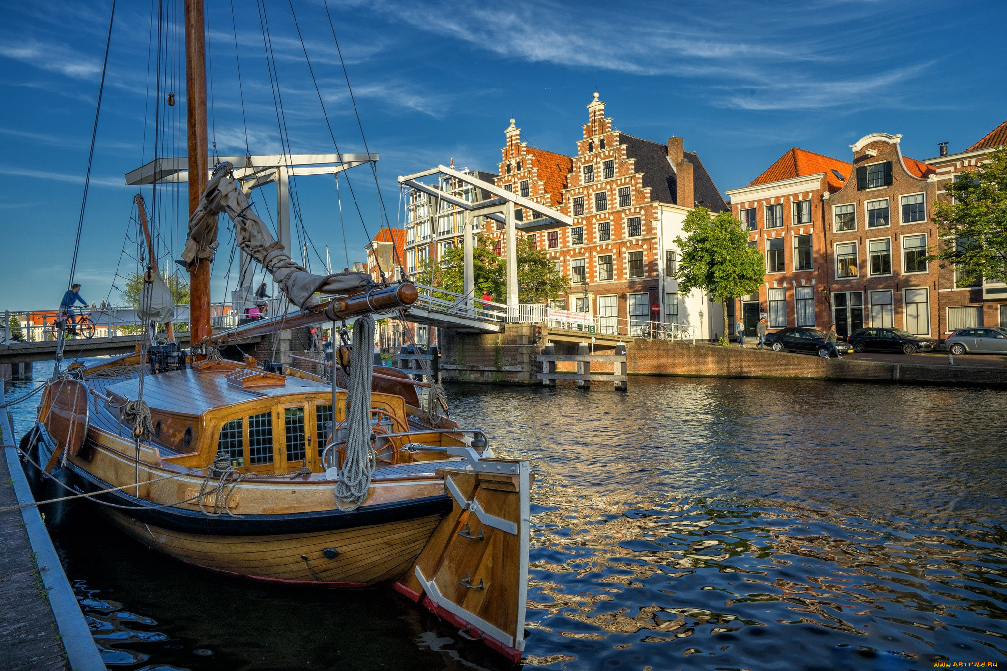 ,  ,  , , netherlands, , , spaarne, river, , , haarlem, , , north, holland, , , 